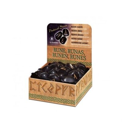 Runes en Agate noire Lo Scarabeo