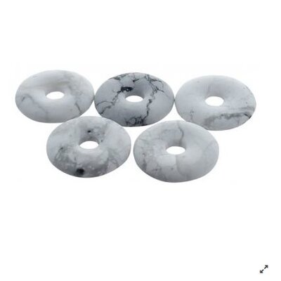 Pi Chinois Howlite semi poli 3 cm - Lot de 5